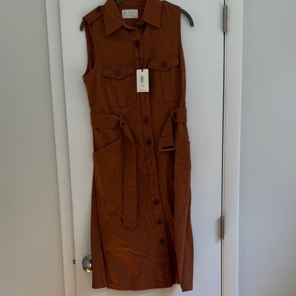 Banana Republic Brown Trench / Safari Sleeveless Midi Dress